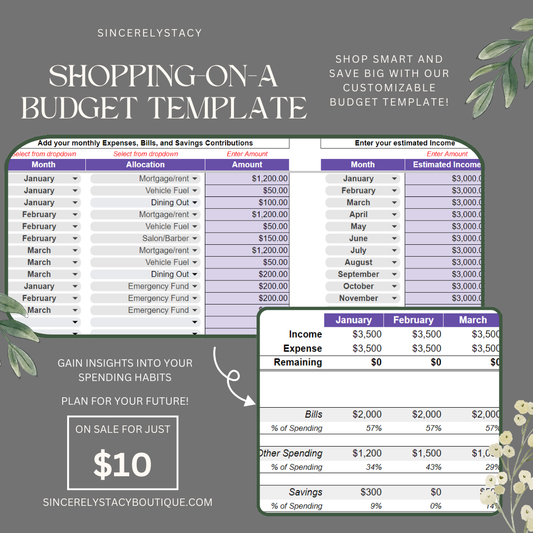 Shopping-On-A Budget Template: Shop Smart, Save Smarter