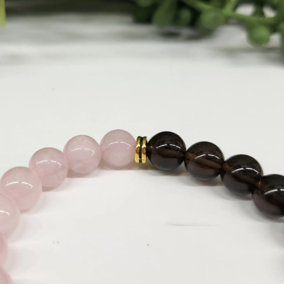 "Grief & Loss" Bracelet - Carnelian/Rose Quartz/Smoky Quartz