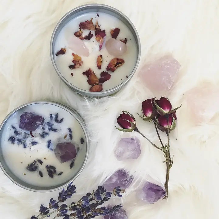 Crystal Candle Kit Diy Intention Botanical Gift Set