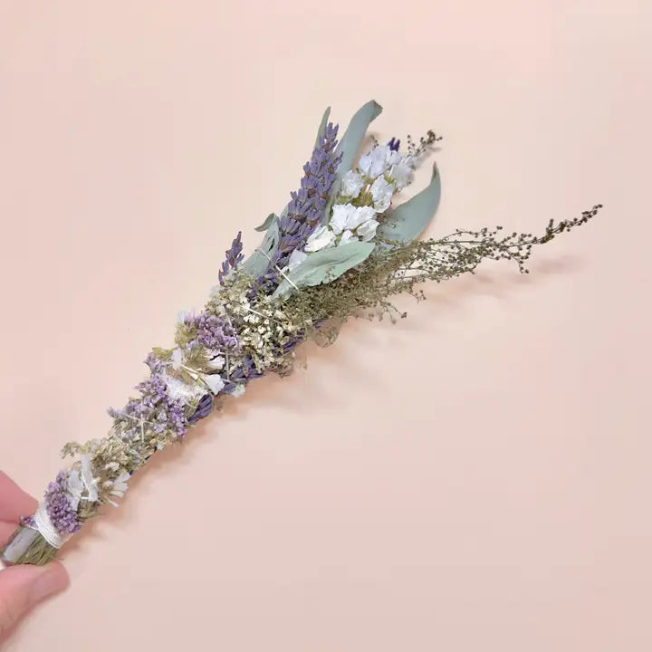 6" Wildflower Floral Sage Wand