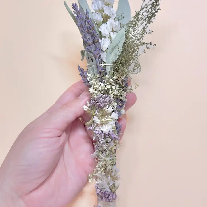 6" Wildflower Floral Sage Wand